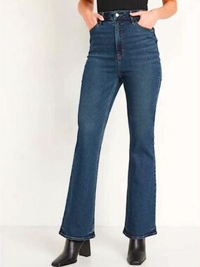 Old Navy Womens Size 12 Jeans Higher High Waisted Flare Beatrice Dark Wash Denim
